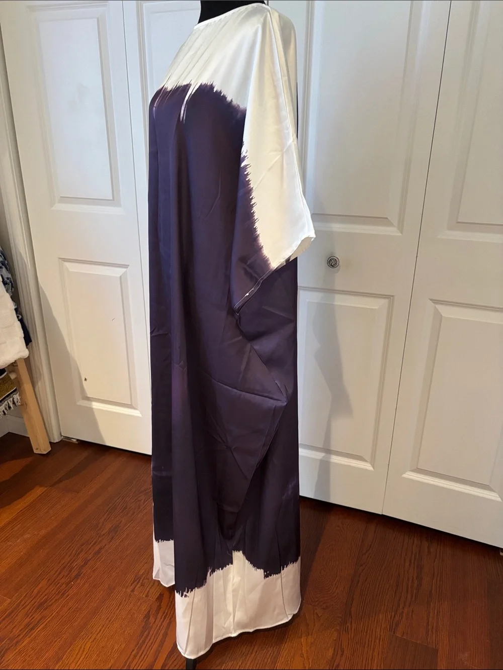 Purple and White Tie-Dye Maxi Dress